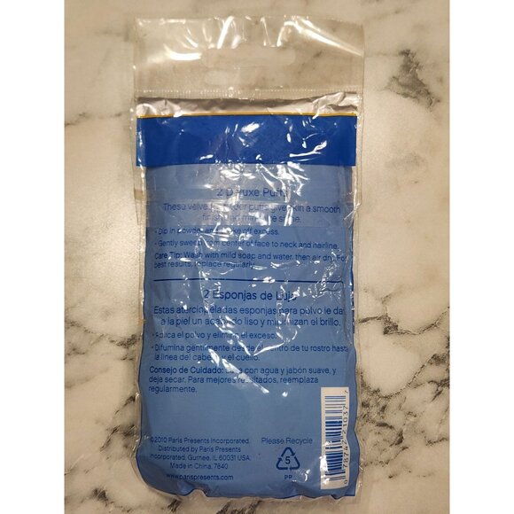 Paris Presents Deluxe Powder Puffs - 2 Pack for Smooth Finish - Picture 2 of 3